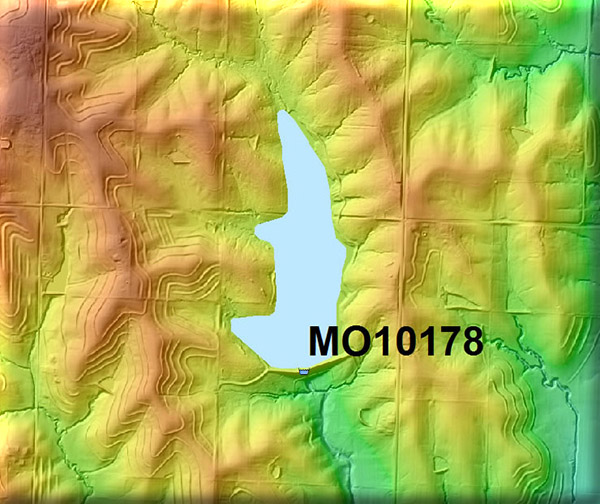 image of dam located using LIDAR